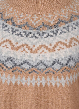 Zizzi Genser med mønster, Chipmunk Mel. Comb, Packshot image number 2