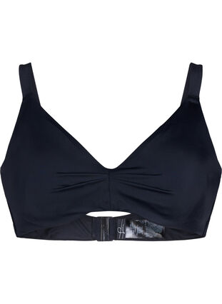 Zizzi Bikini-BH med bøyle og rynkedetaljer, Black, Packshot image number 0