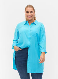 Lang skjorte i viskoseblanding, Bachelor Button, Model