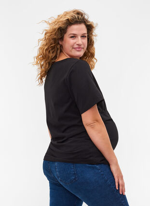 T-skjorte til gravide i bomull, Black, Model image number 1