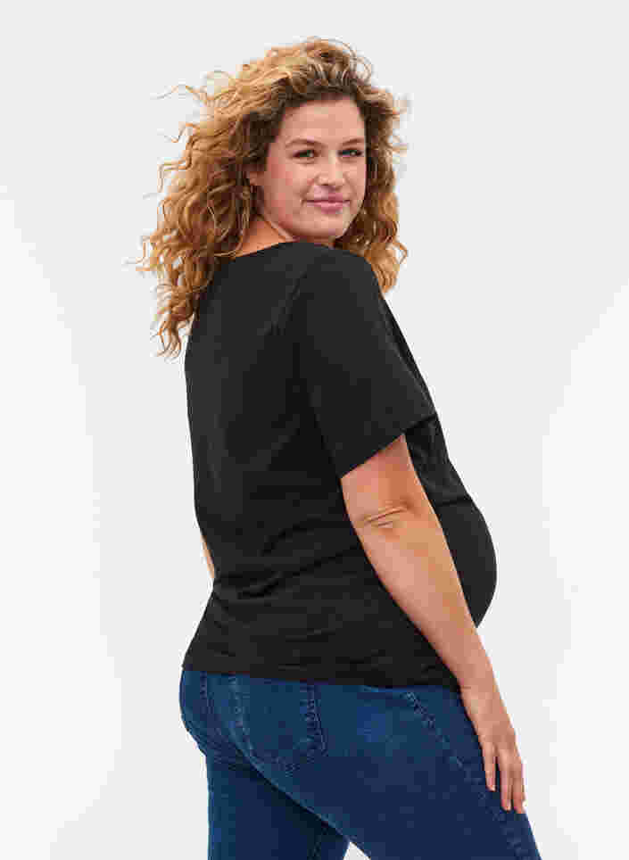 T-skjorte til gravide i bomull, Black, Model image number 1