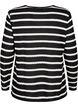 Bluse med striper og lange ermer, Black Sand Stripe, Packshot image number 1