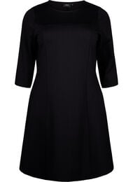Kjole i A-linje med 3/4-ermer, Black