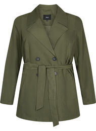 Trenchcoat med belte og lommer, Grape Leaf