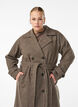 Rutete kåpe med belte, Brun, Model image number 3