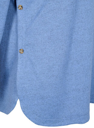 Melert bluse med knapper, Colony Blue Melange, Packshot image number 3