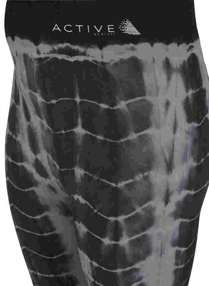 Sømløs treningstights med tie-dye mønster, Black Tie Dye, Packshot image number 2