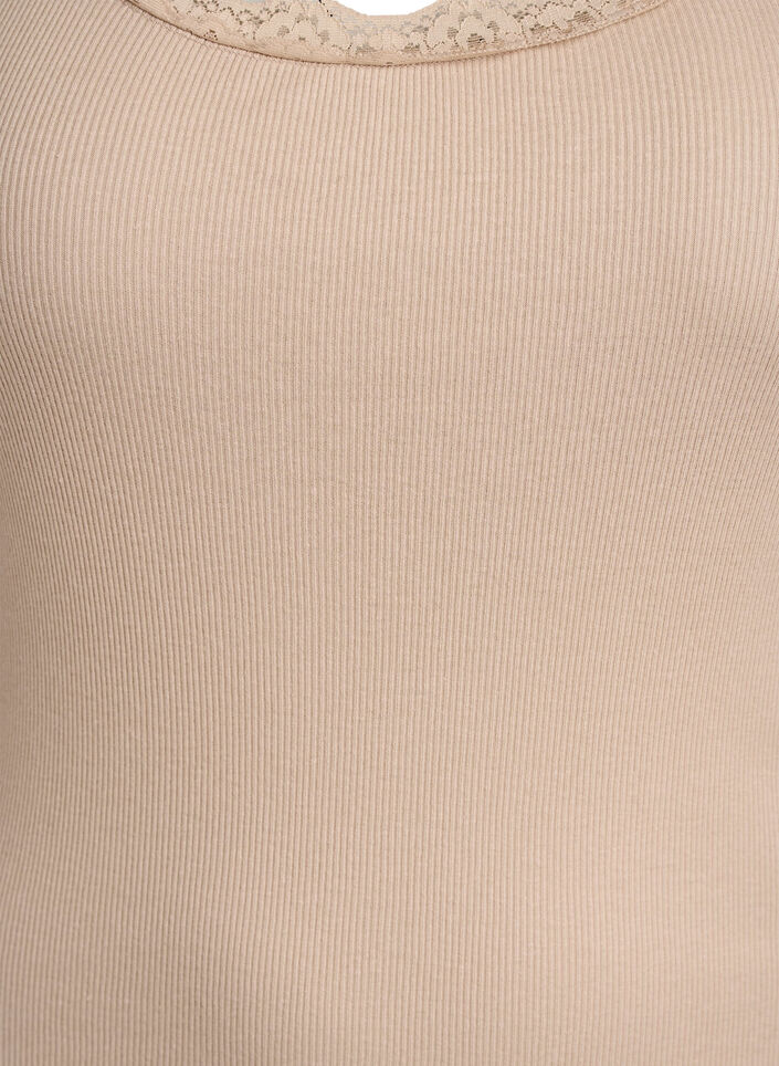Topp med blondekant, Beige, Packshot image number 2