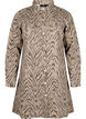 Langermet denimkjole med sebratrykk, Brown Zebra AOP, Packshot image number 0
