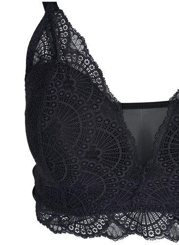 Lett vattert blonde-BH med mesh, Black, Packshot image number 2