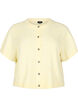 Strikket cardigan med korte ermer, Gul, Packshot image number 0