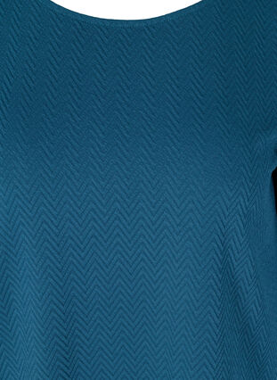 Bluse med struktur og 3/4-ermer, Majolica Blue, Packshot image number 2