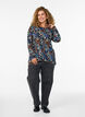 M&oslash;nstret bluse med lange ermer, Bl&aring;, Model image number 1