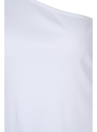 Topp med one-shoulder i bomull, Bright White, Packshot image number 2