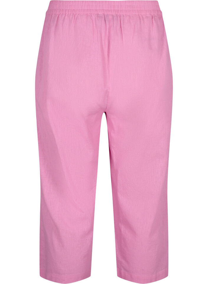 7/8-bukse i bomullsblanding med lin, Rosebloom, Packshot image number 1