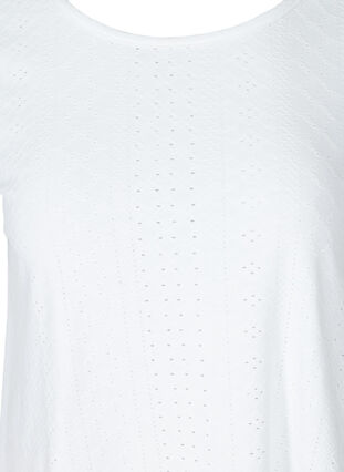 T-skjorte med broderi anglaise, White, Packshot image number 2