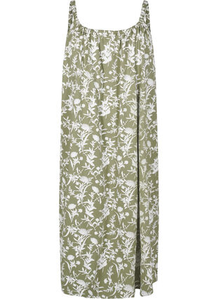 Zizzi Midi strap dress in organic cotton, Grønn, Packshot image number 0