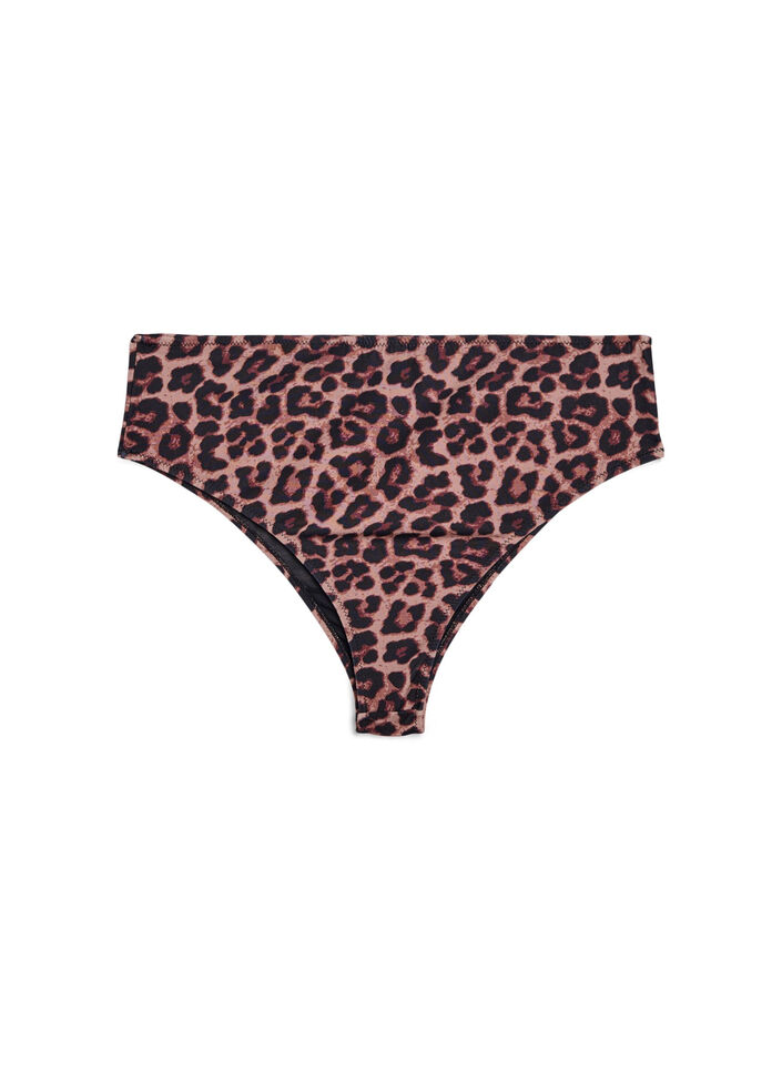 Leopardmønstret brazilian-bikinitruse, Beige, Packshot image number 1