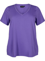 Kortermet T-skjorte med V-hals, Ultra Violet