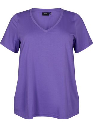 Kortermet T-skjorte med V-hals, Ultra Violet, Packshot image number 0