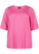 Bluse med 3/4-ermer, Shocking Pink, Packshot image number 0