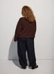 Teddyjakke med rund hals og knapper, Brun, Model image number 2