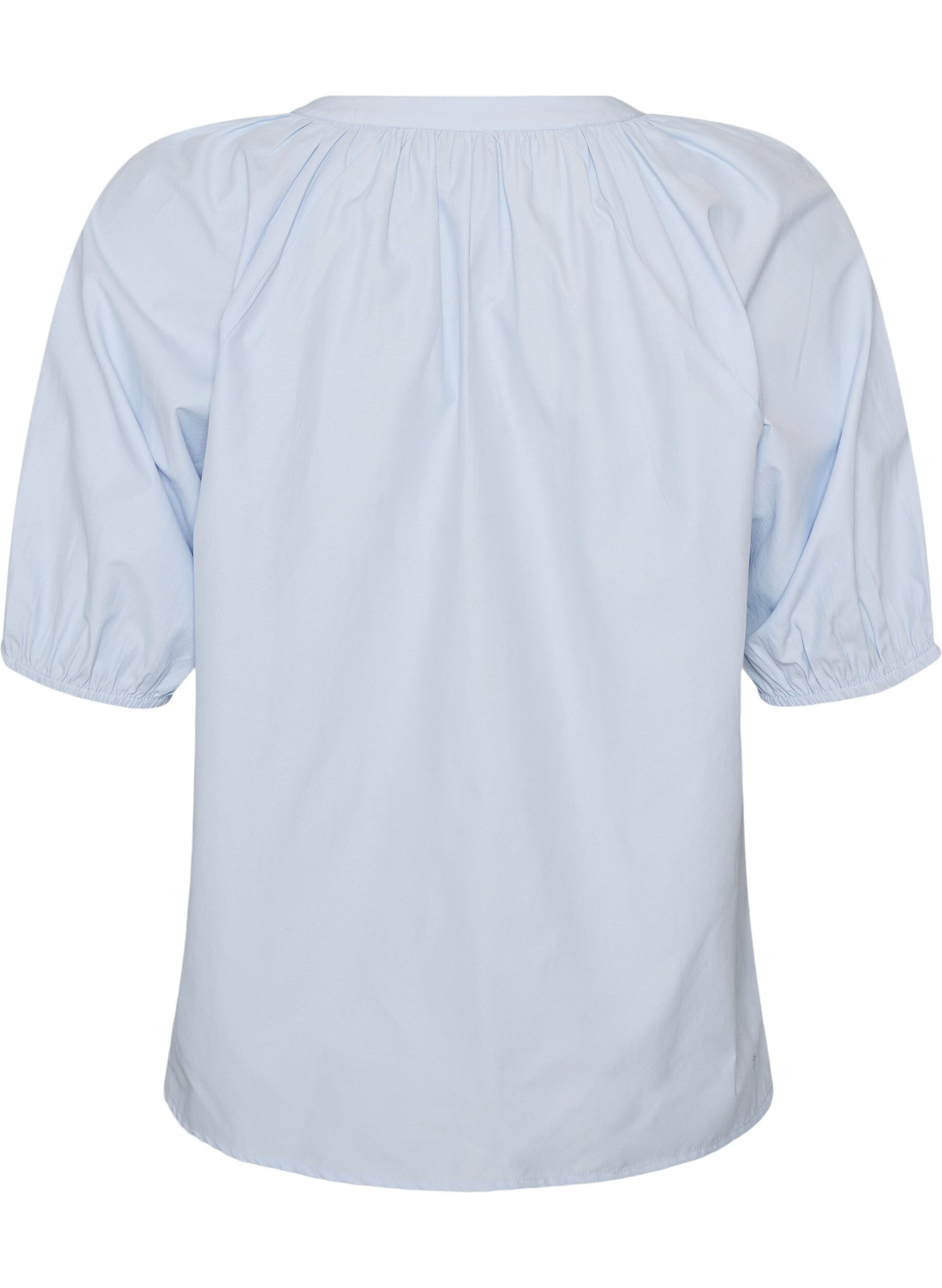 ZizziSkjortebluse med knappelukking og knytebelte, Bl&aring;, Packshot image number 1