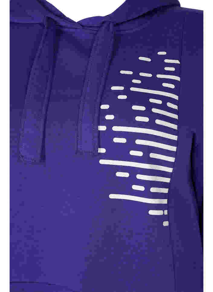 Lang genser med hette og lommer, Deep Blue, Packshot image number 2