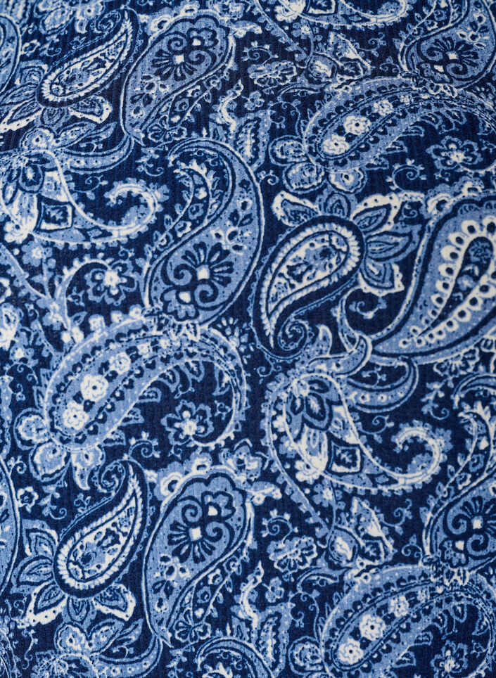 M&oslash;nstret bluse med korte ermer, Bl&aring;, Packshot image number 2