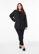 Leggings med glitterstripe og splitter, Svart, Model image number 1