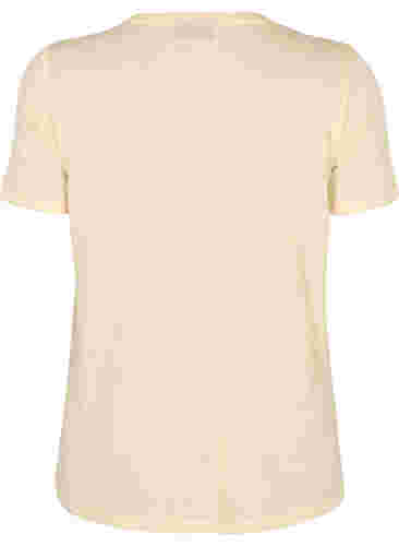T-skjorte med nagler og rund hals, Buttercream, Packshot image number 1