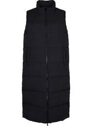 Lang vest med høy krage og lommer, Black