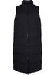 Lang vest med høy krage og lommer, Black, Packshot image number 0