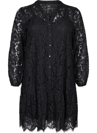 Blondekjole med lange ermer, Black, Packshot image number 0