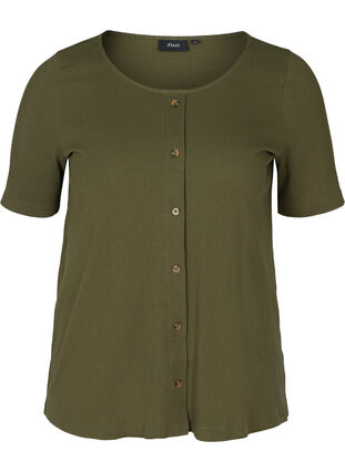 T-skjorte med knapper, Ivy Green , Packshot image number 0