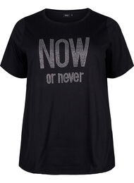 T-skjorter med nagler i økologisk bomull, Black NOW or never