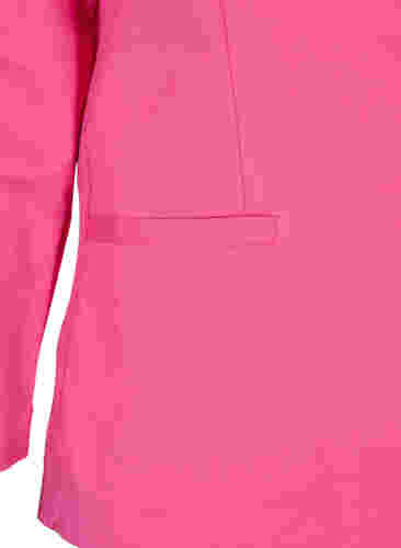 Enkel blazer med knapp og pyntelommer, Shocking Pink, Packshot image number 3