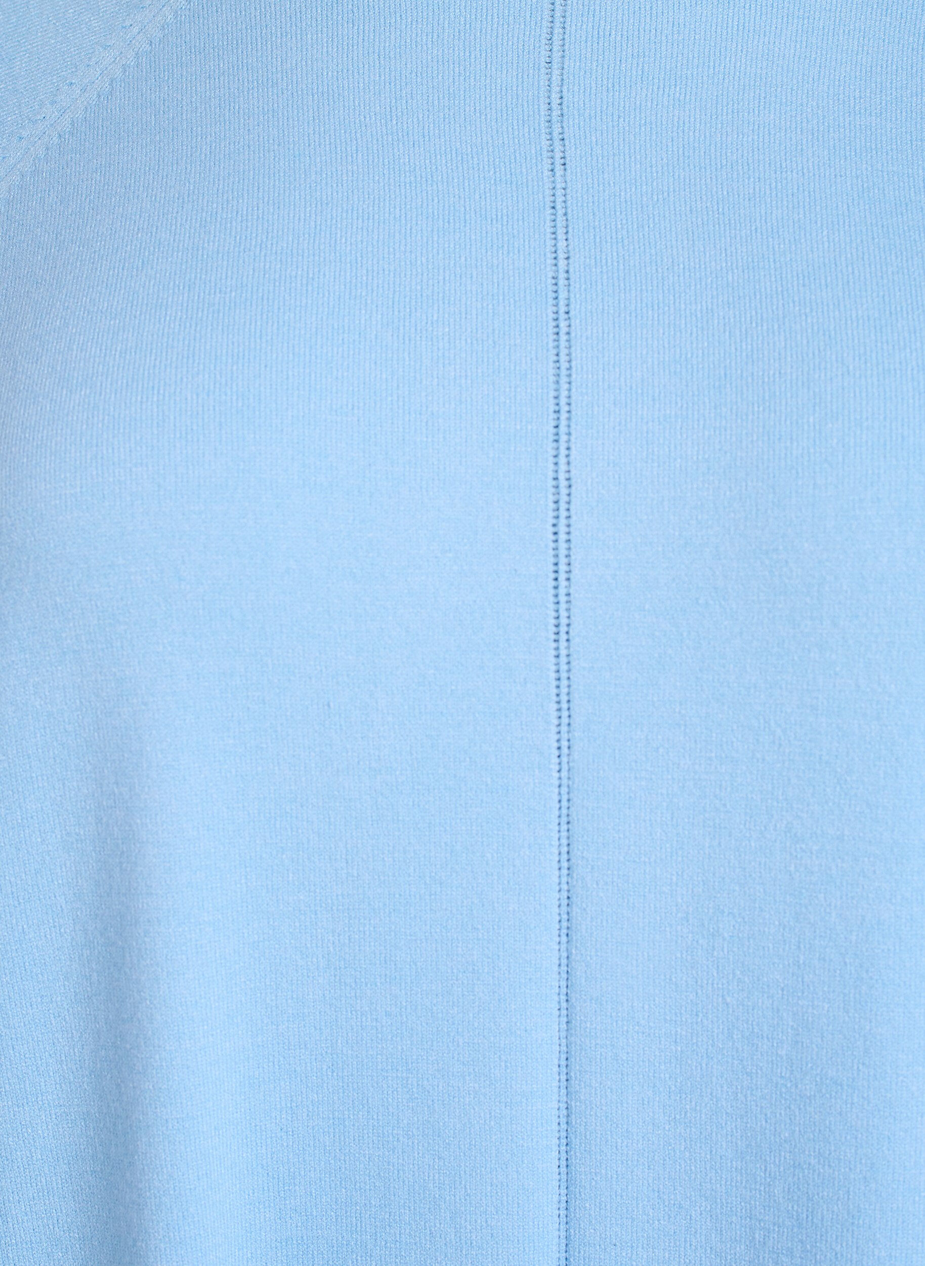 ZizziStrikkebluse med rund hals og strikket m&oslash;nster, Bl&aring;, Packshot image number 2