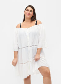 Strandtunika med off-shoulder, White, Model