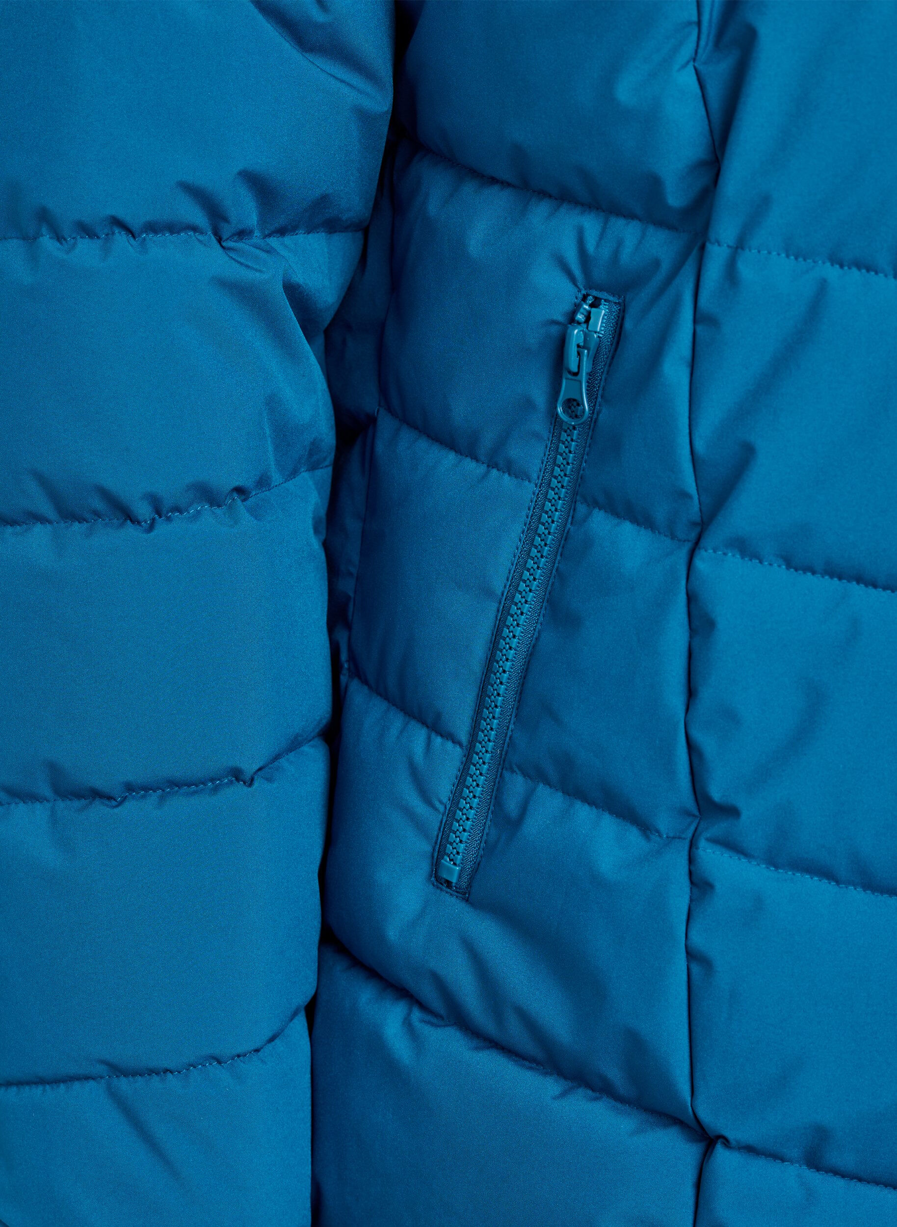 ZizziKort boblejakke med hette, Bl&aring;, Packshot image number 3