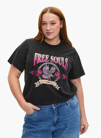 Økologisk bomullsskjorte med Eagle-motiv, Grey Free Souls, Model