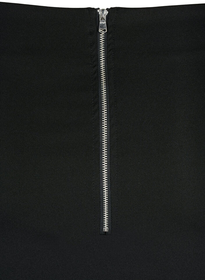 Skjørt med splitt og slim fit, Black, Packshot image number 3