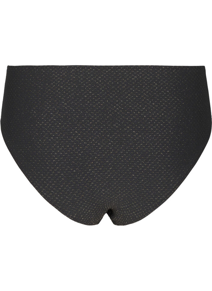 Bikinibukse med glitter og tai-snitt, Black, Packshot