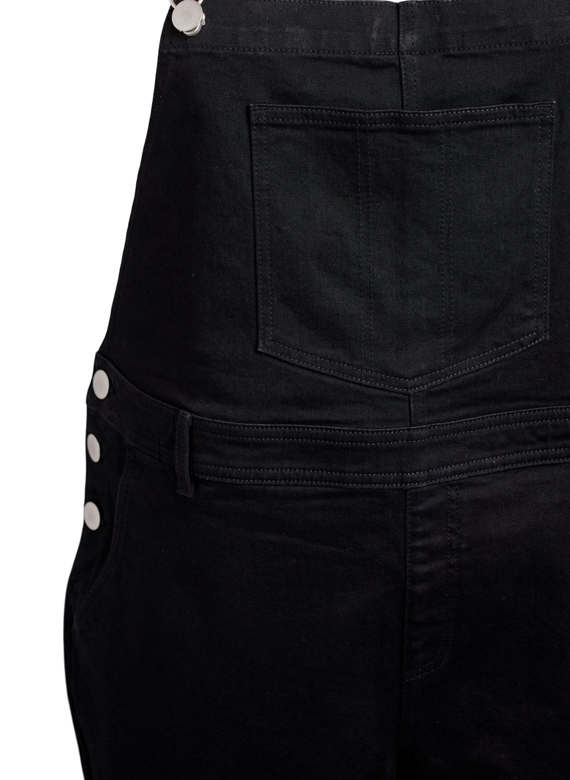Zizzi Denim overallshorts, Svart, Packshot image number 2