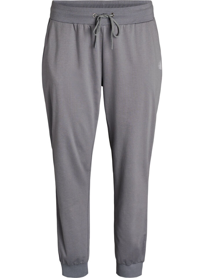 L&oslash;se joggebukser med lommer, Gr&aring;, Packshot image number 0