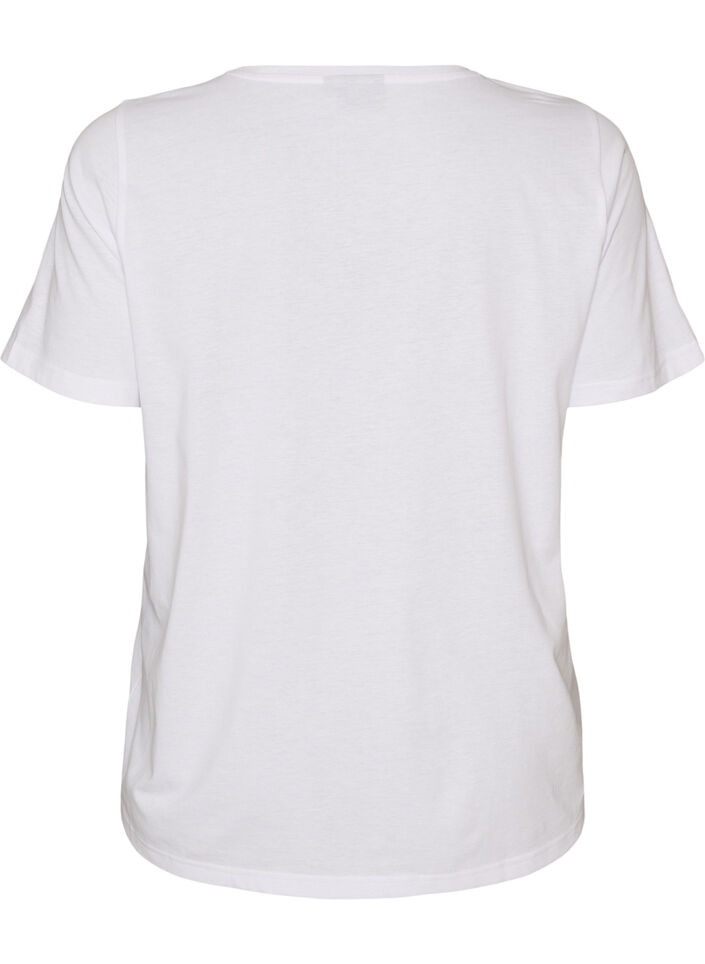 T-skjorte med trykk, Hvit, Packshot image number 1