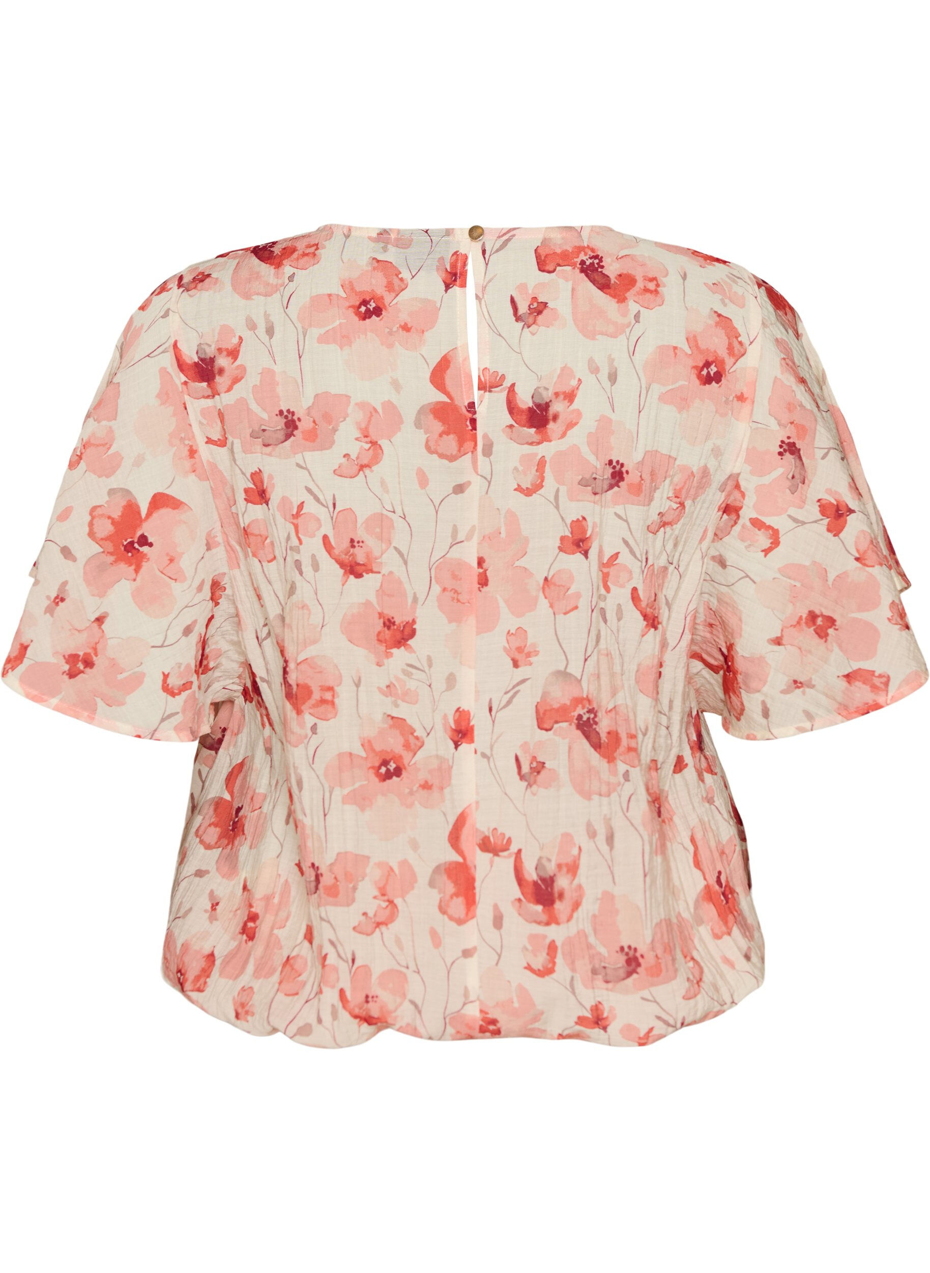 ZizziBluse med ballongform og flaggermus ermer, Orange, Packshot image number 1