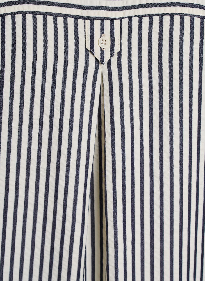 Lang stripet skjorte med knappedetalj bak, Blå, Packshot image number 4