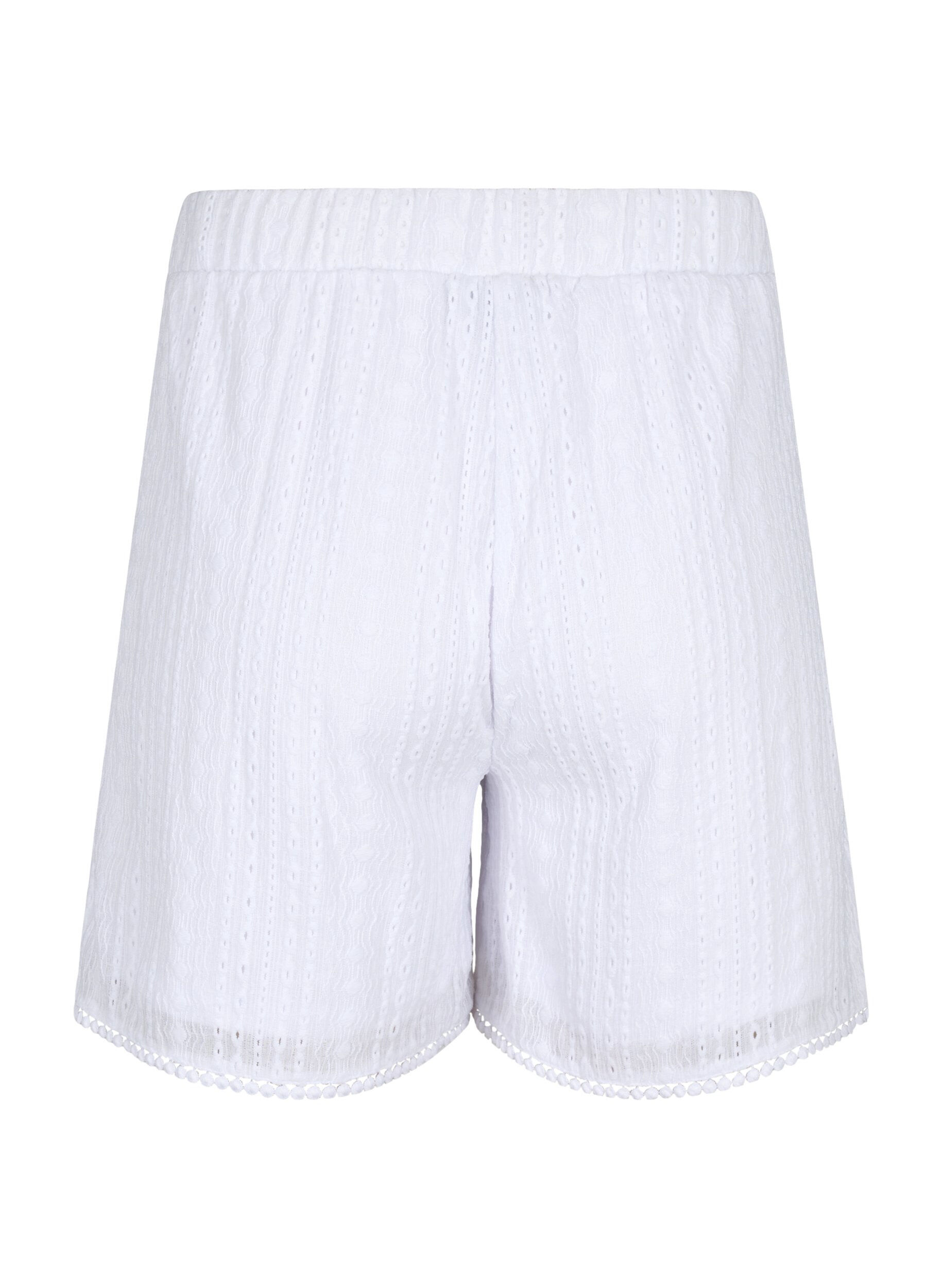 Zizzi Shorts med strukturm&oslash;nster, Bright White, Packshot image number 1