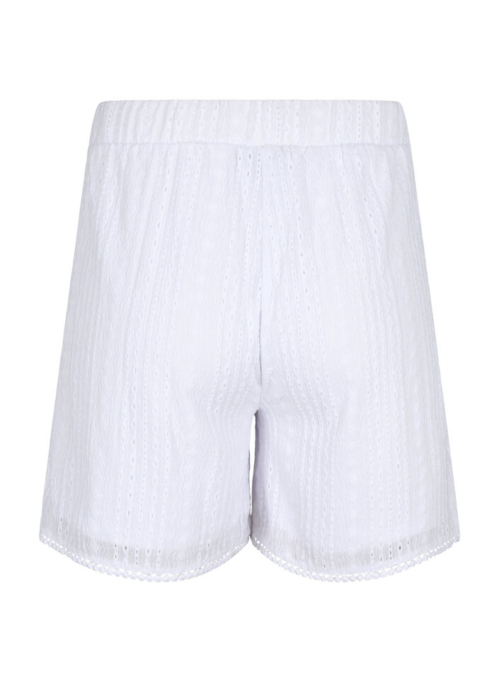 Shorts med strukturmønster, Bright White, Packshot image number 1